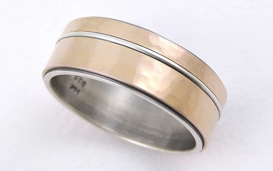 Mens Rustic Gold Ring