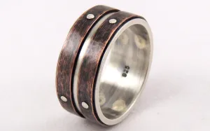 Mens wedding ring rustic