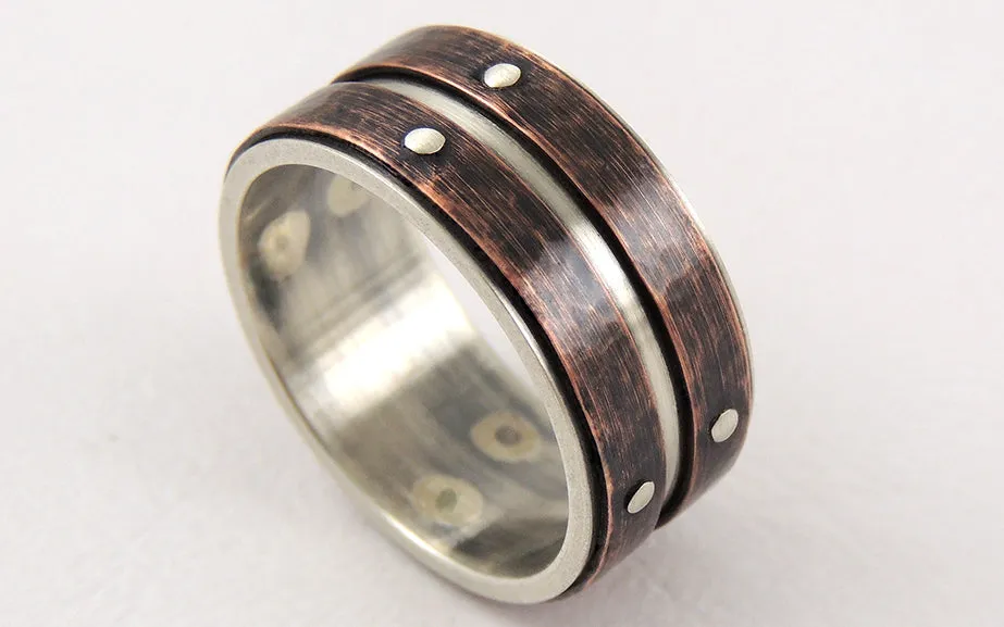 Mens wedding ring rustic