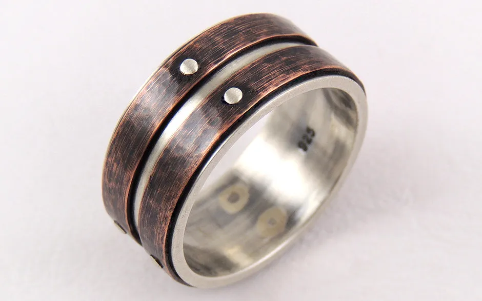 Mens wedding ring rustic