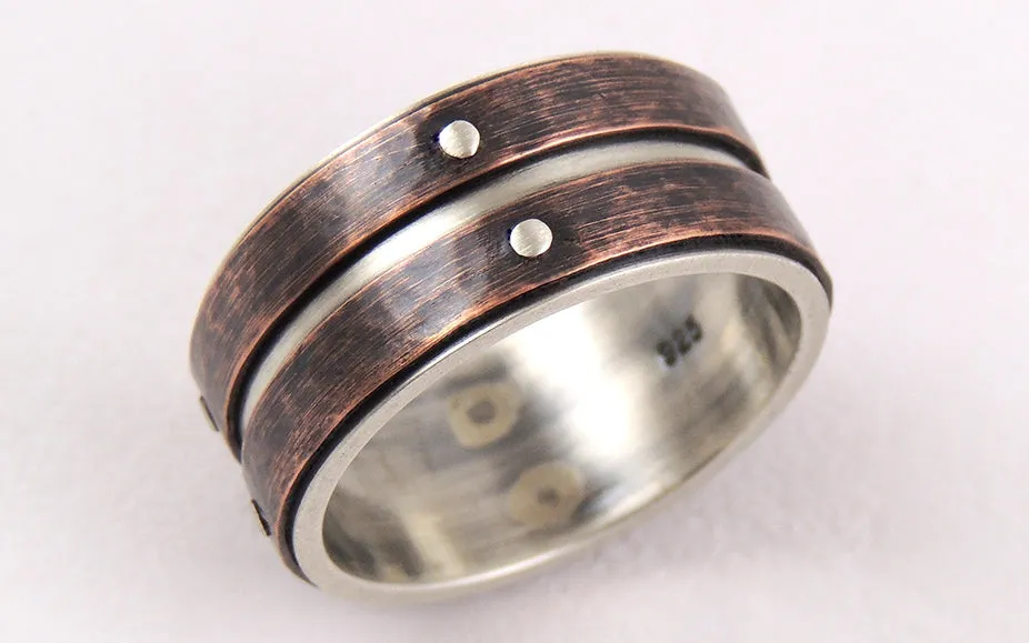 Mens wedding ring rustic
