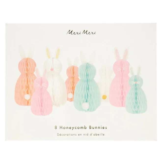 Meri Meri Honeycomb Spring Bunnies (Set of 8)