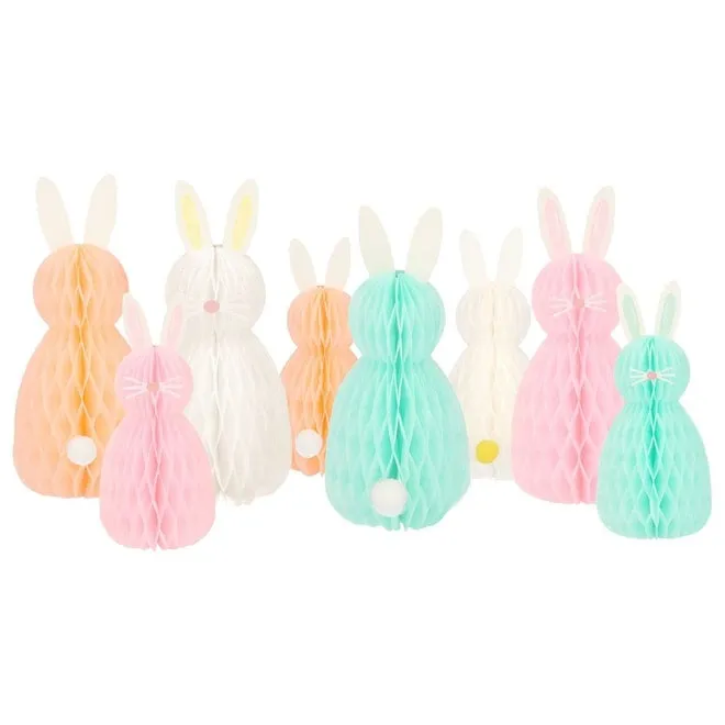 Meri Meri Honeycomb Spring Bunnies (Set of 8)