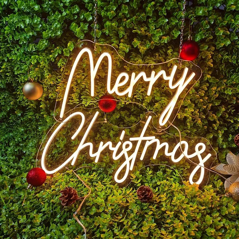 Merry Christmas Neon Signs   Christmas Tree Led  Light for Bar Pub Club Home Wall Flex Neon Lights Wedding Home Party Decor