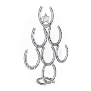 Mini Rustic Horseshoe Christmas Tree with Star and Ornaments - Upward - The Heritage Forge