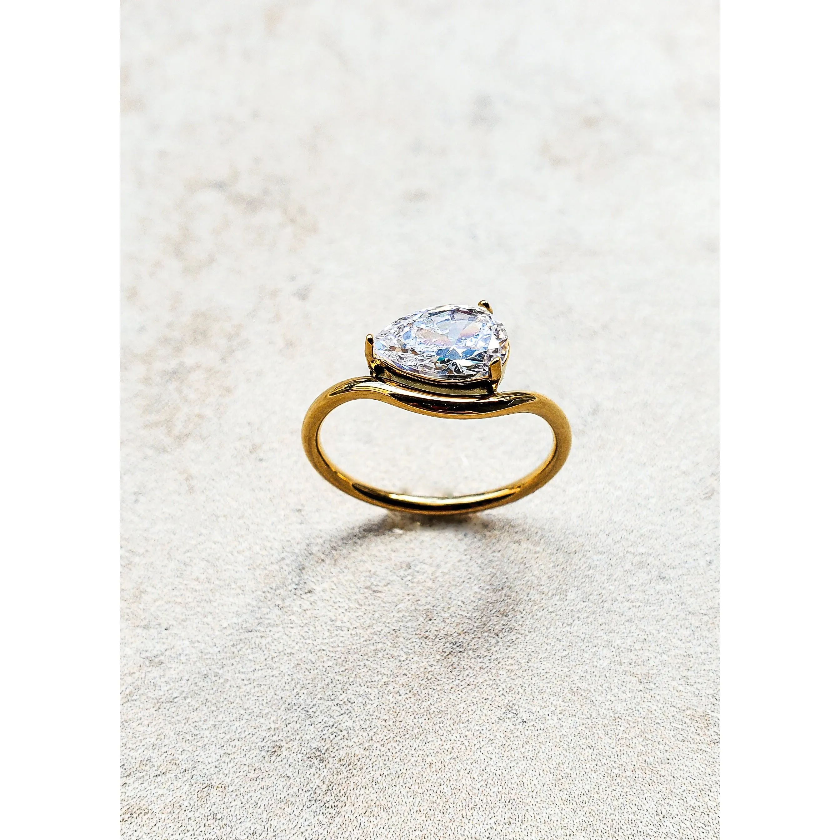 Minimalist 18K Dainty CZ Ring