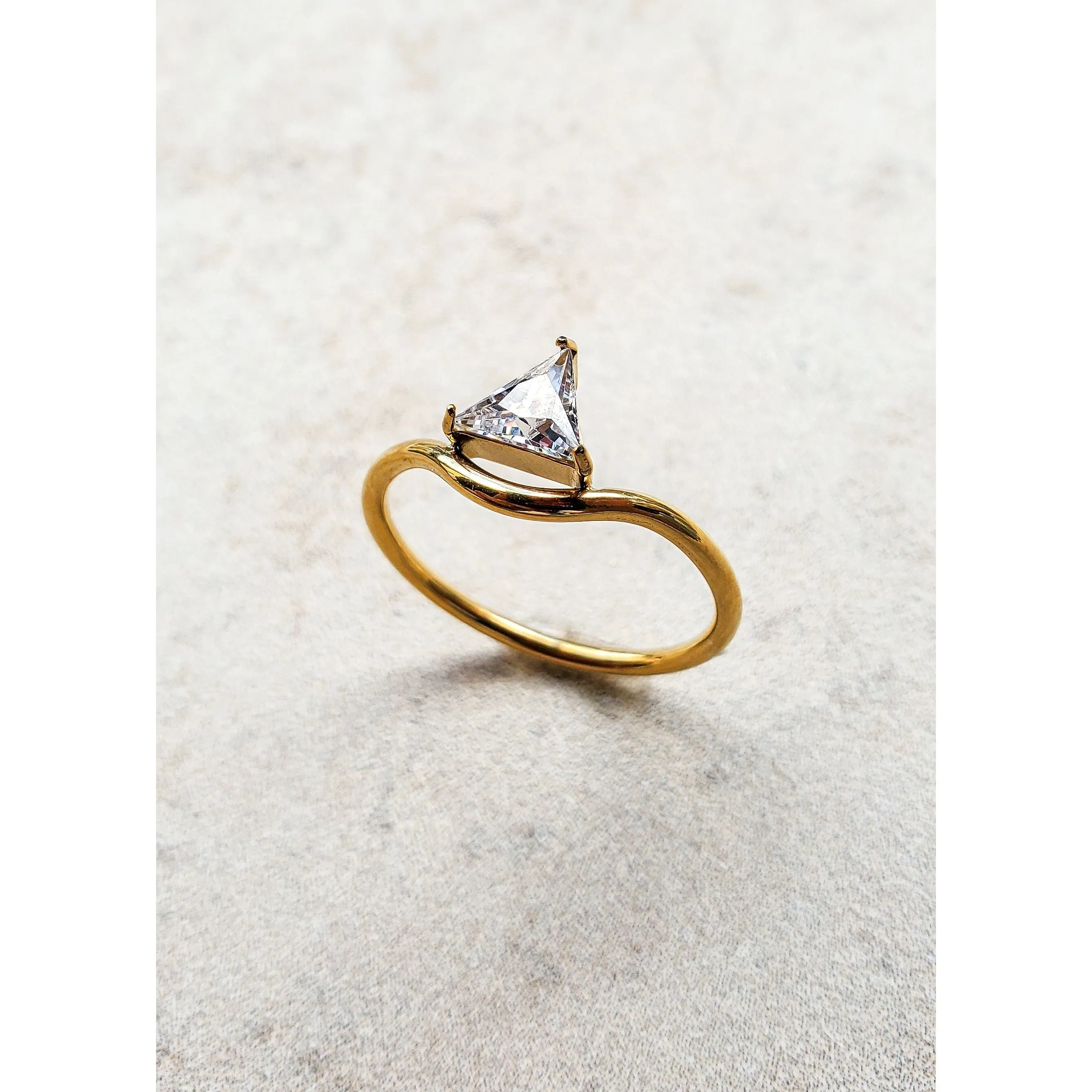 Minimalist 18K Dainty CZ Ring