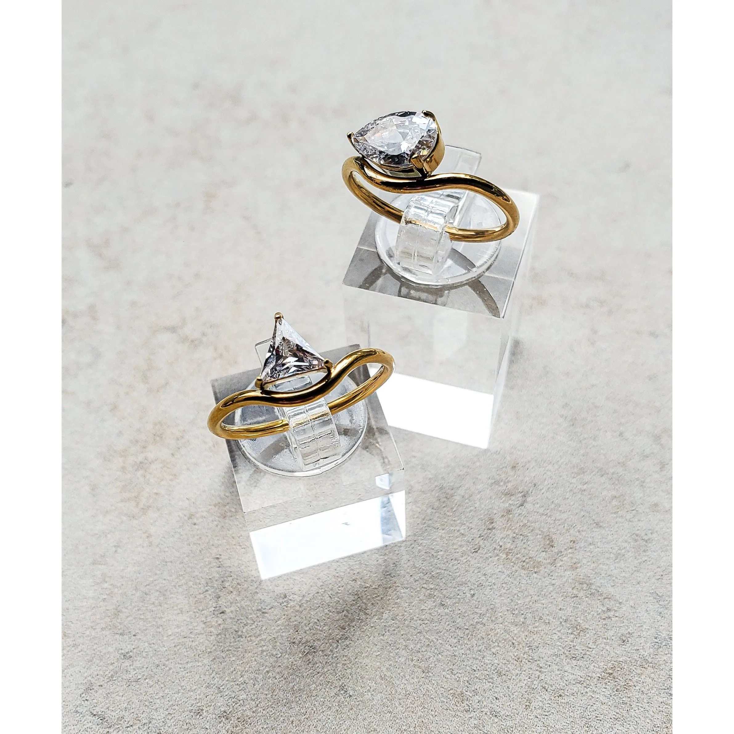 Minimalist 18K Dainty CZ Ring