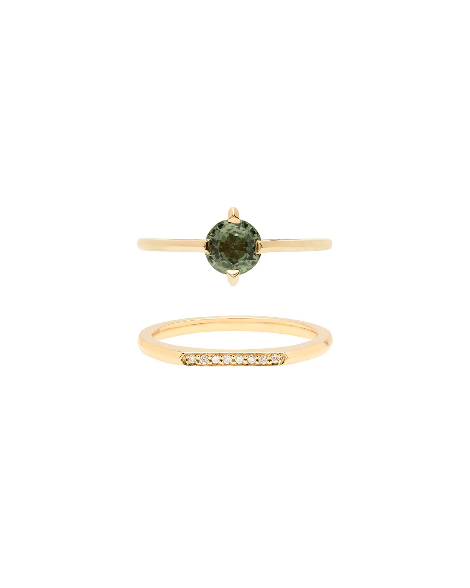 Minimalist Arc   Minimalist Pavé Band Ring Set