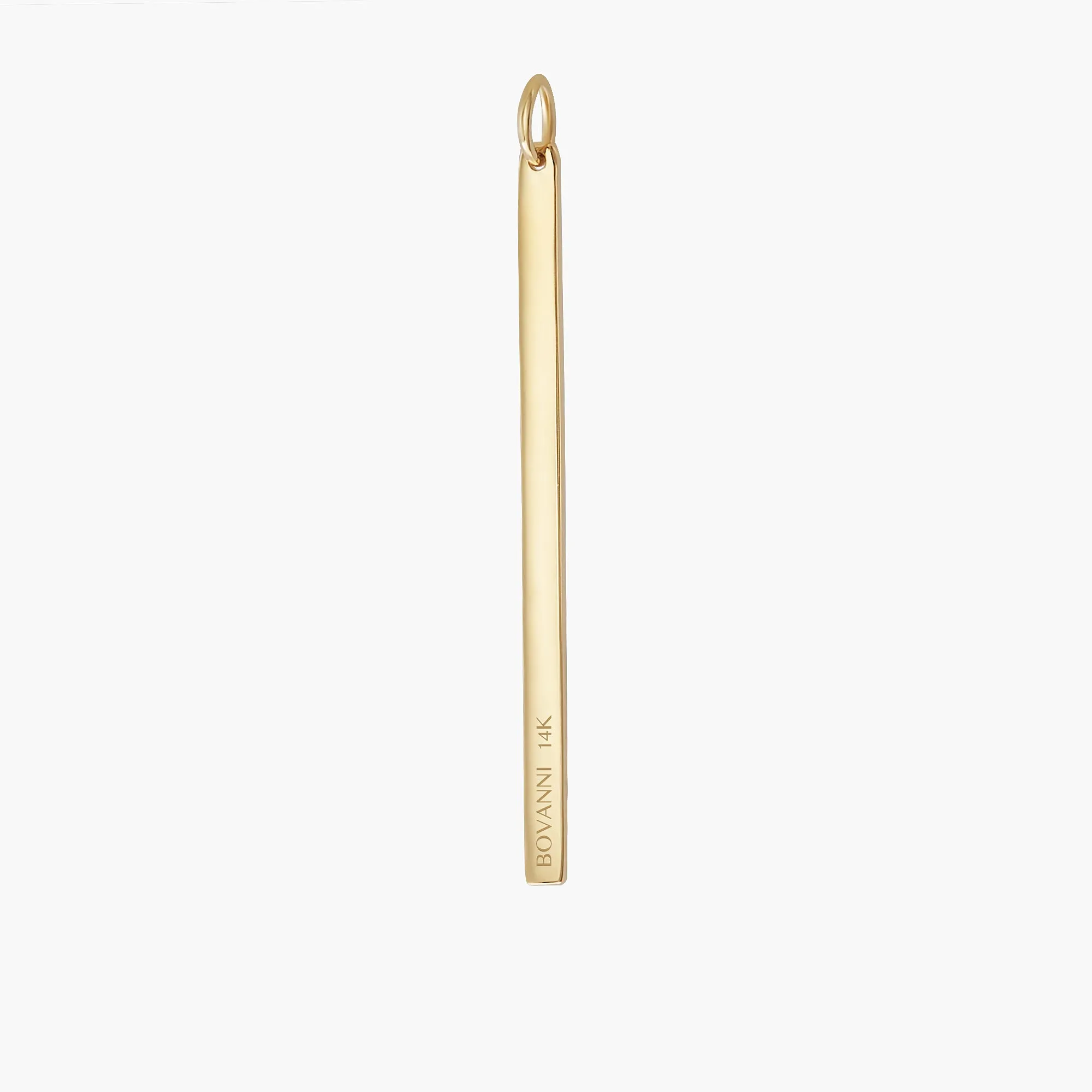 Minimalist Pillar Bar Vertical 14K Solid Gold Necklace