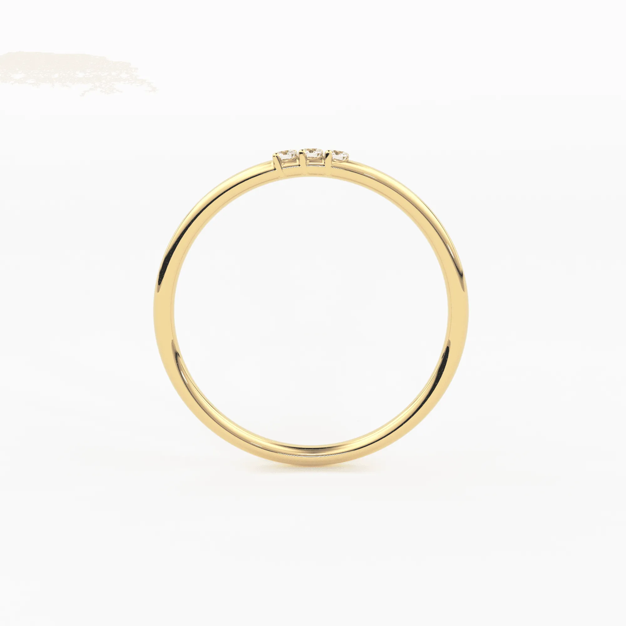 Minimalist Ring 14k Solid Gold / Diamond Ring / 1.5MM Triple Stone Ring / Thin Gold Stacking Rings / Promise Ring / Christmas Gift