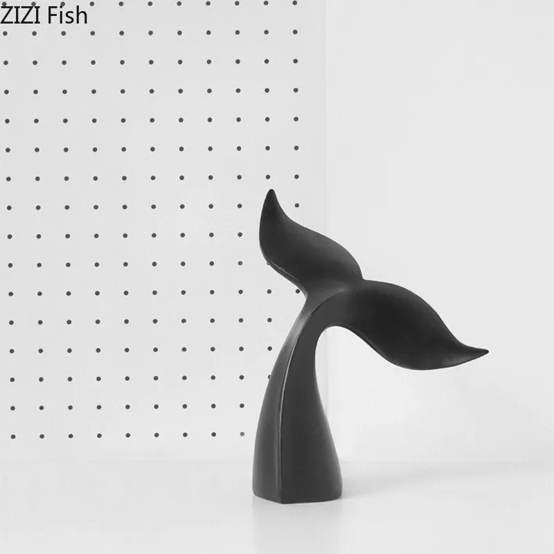 Minimalist Shark & Whale Tale Figures in Black