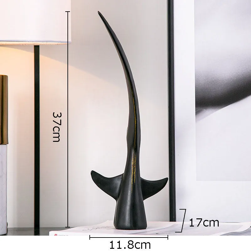 Minimalist Shark & Whale Tale Figures in Black