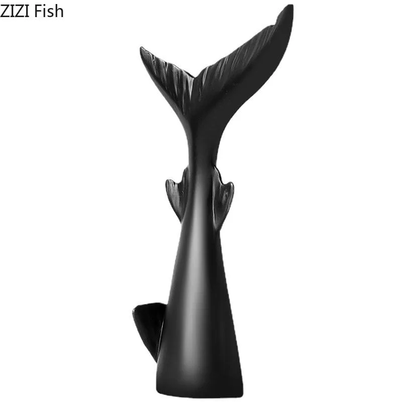 Minimalist Shark & Whale Tale Figures in Black