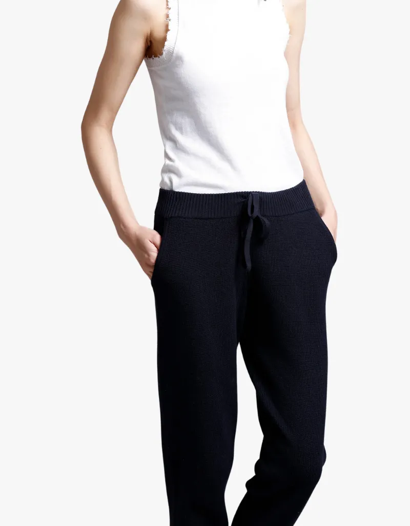 Minnie Rose Cotton Cashmere Baby Shaker Joggers in Navy