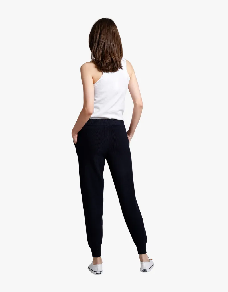 Minnie Rose Cotton Cashmere Baby Shaker Joggers in Navy