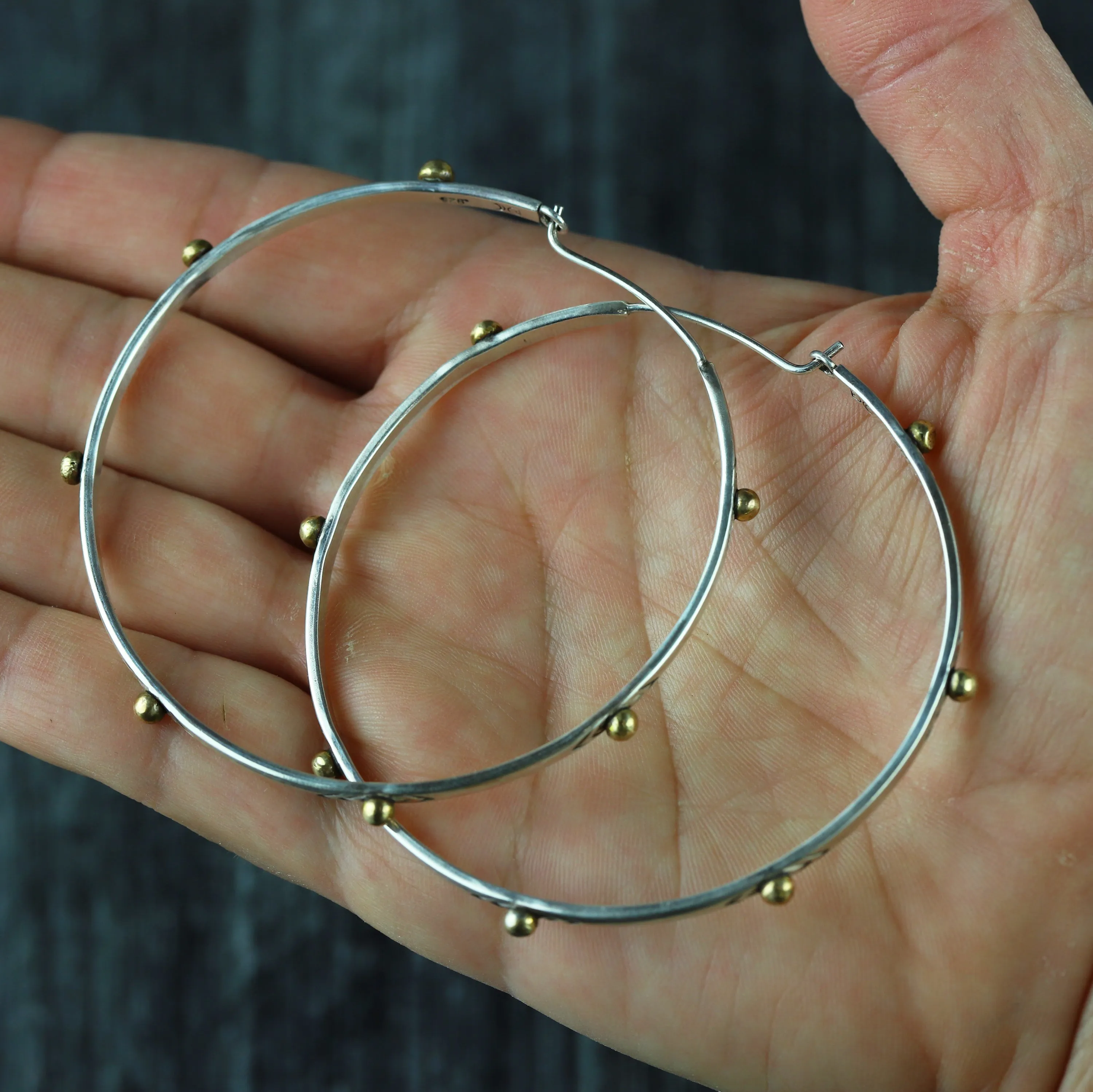 Mixed Metal Isabel Hoop Earrings LG