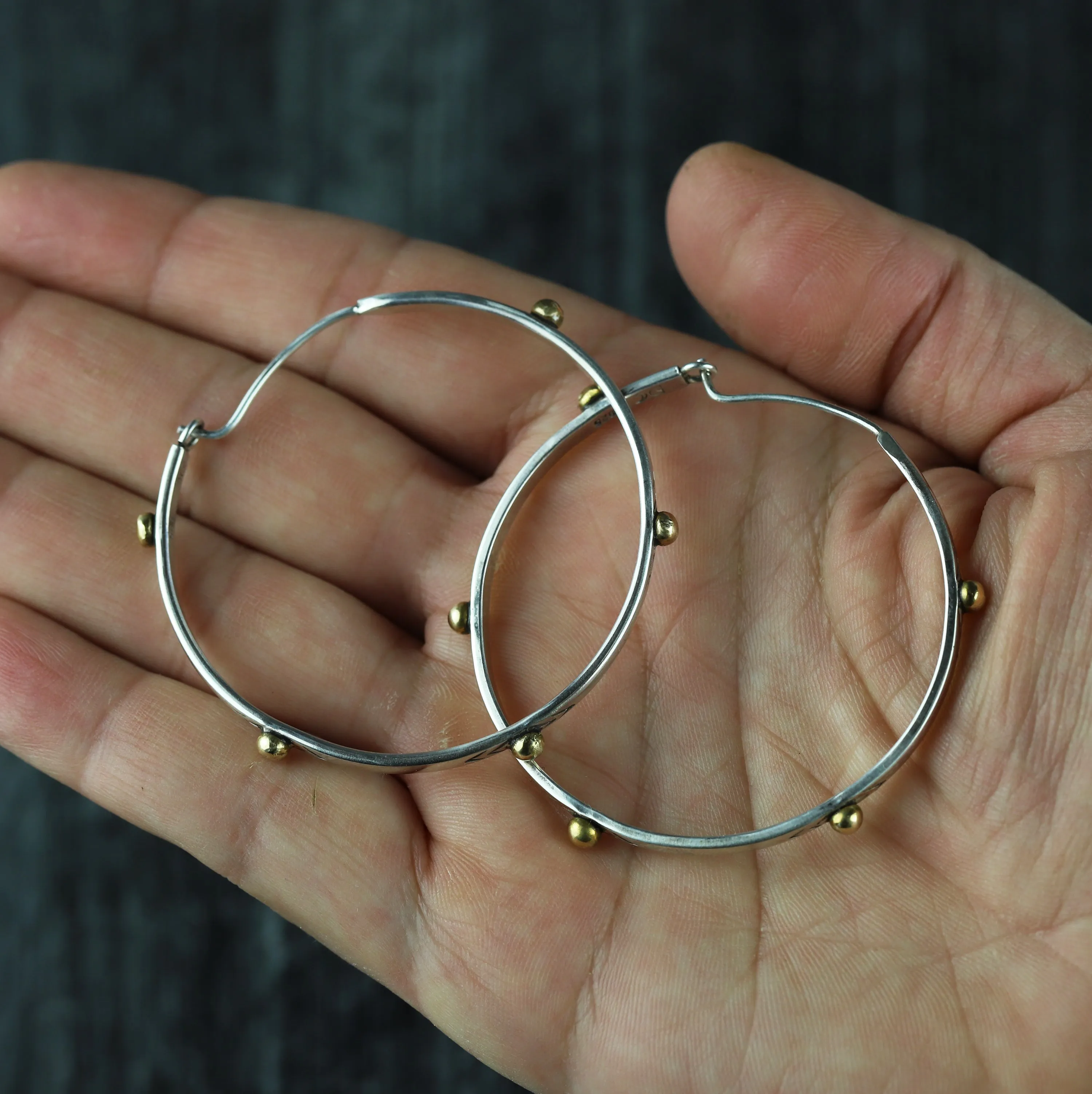 Mixed Metal Isabel Hoop Earrings MED