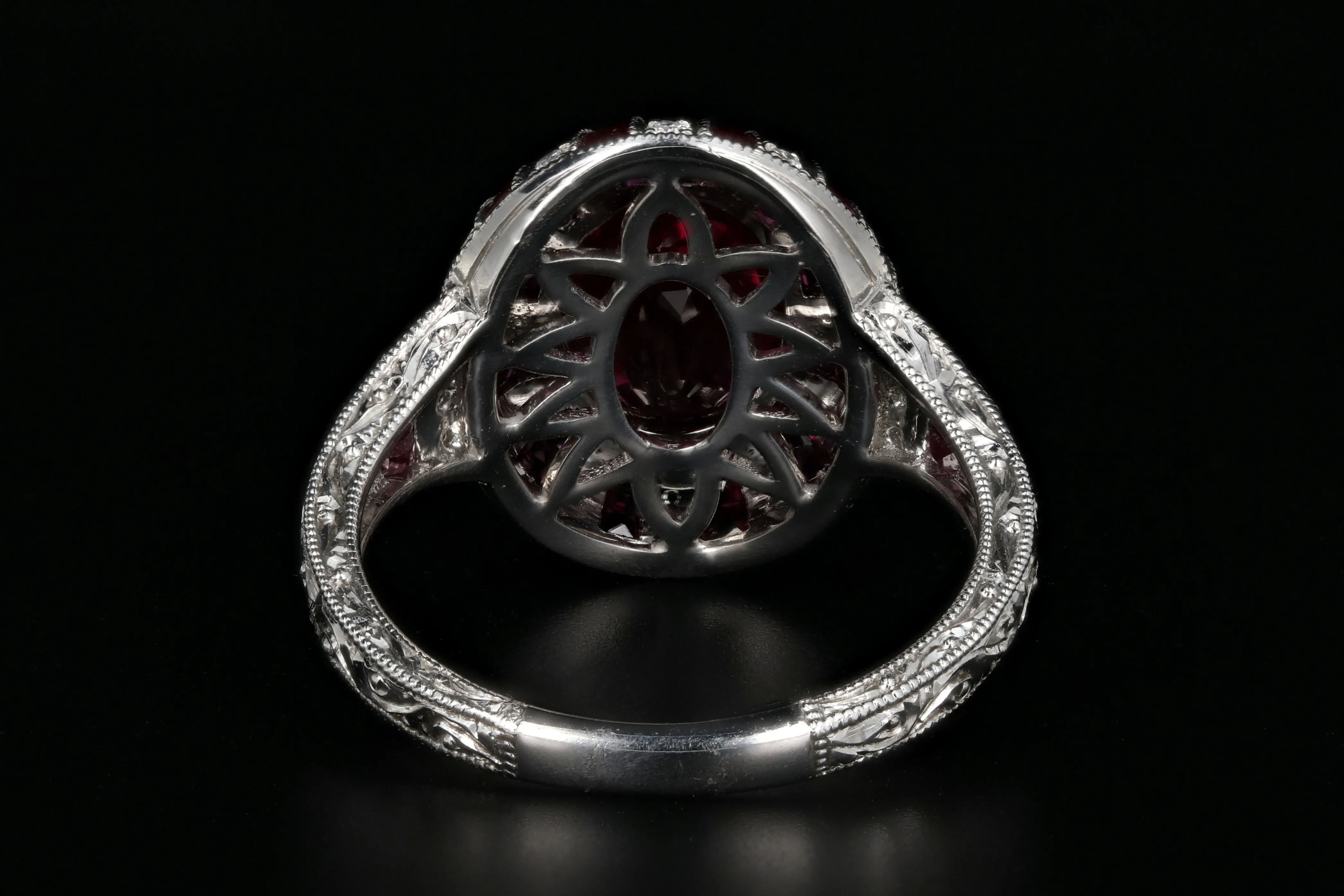 Modern 14K White Gold 2.11 Carat Natural Burma Ruby & Diamond Ring GIA Certified