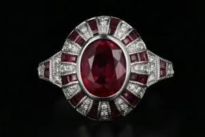 Modern 14K White Gold 2.11 Carat Natural Burma Ruby & Diamond Ring GIA Certified
