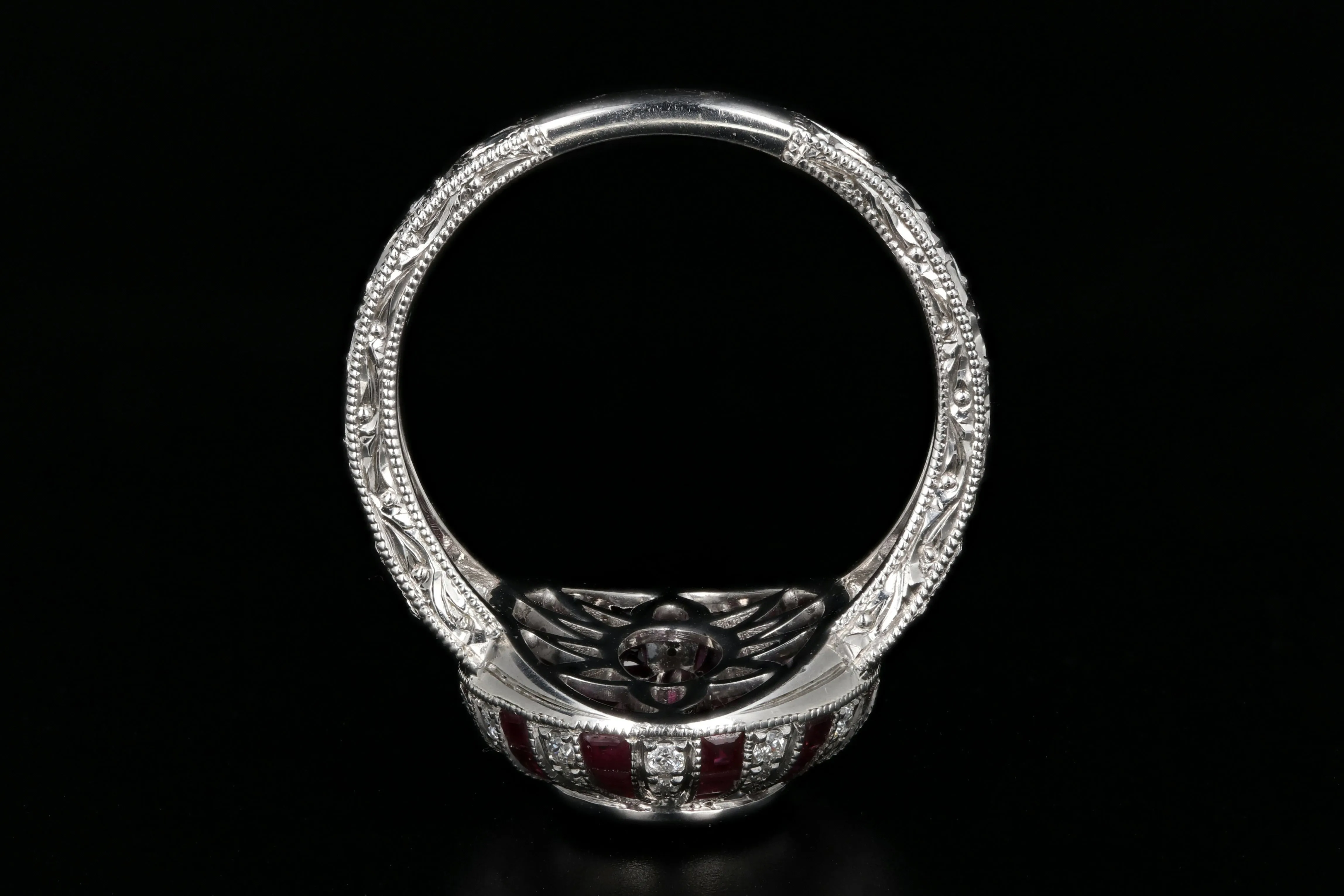 Modern 14K White Gold 2.11 Carat Natural Burma Ruby & Diamond Ring GIA Certified