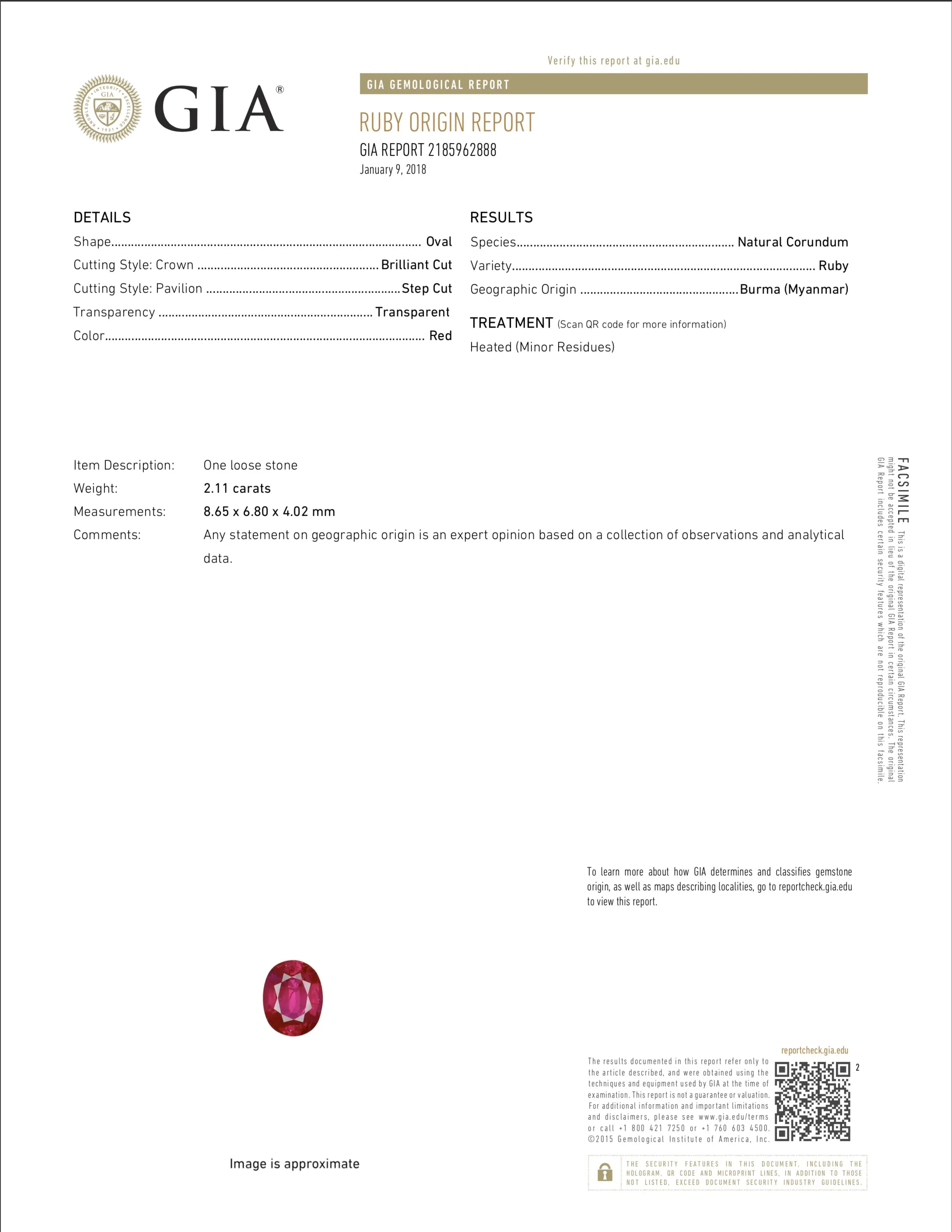 Modern 14K White Gold 2.11 Carat Natural Burma Ruby & Diamond Ring GIA Certified