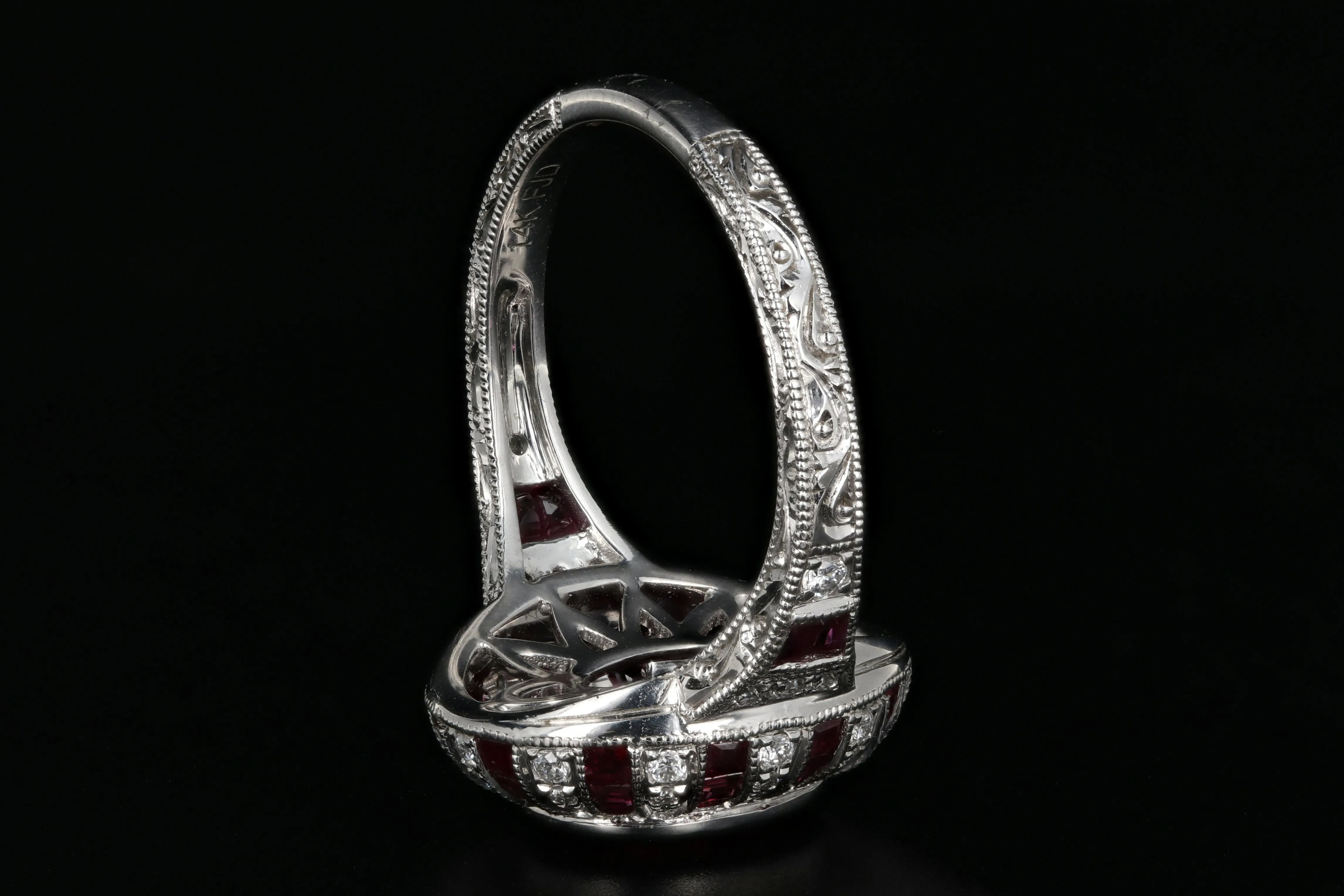 Modern 14K White Gold 2.11 Carat Natural Burma Ruby & Diamond Ring GIA Certified