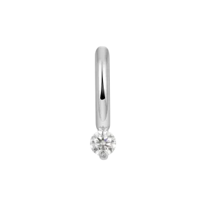 Moissanite Solitaire Hoop Earring - Single