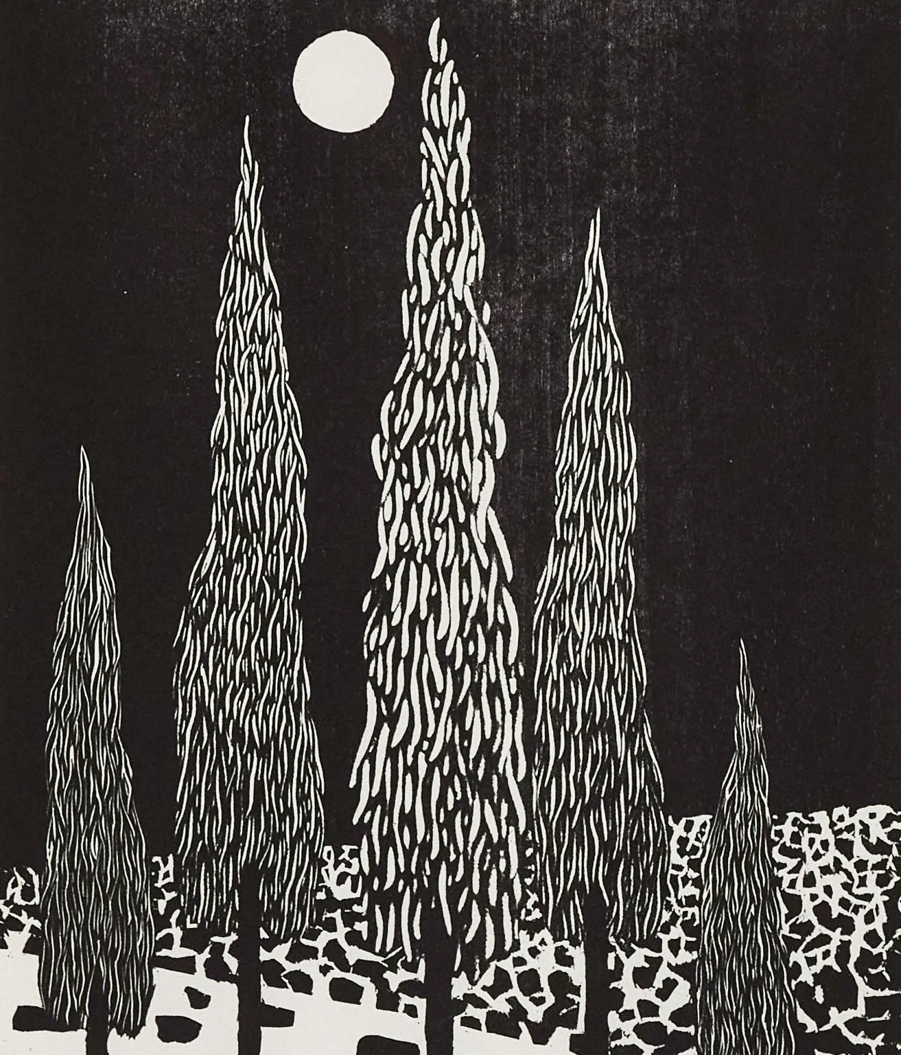 NICOLAS PARTY "TREES" WOODCUT, 2020