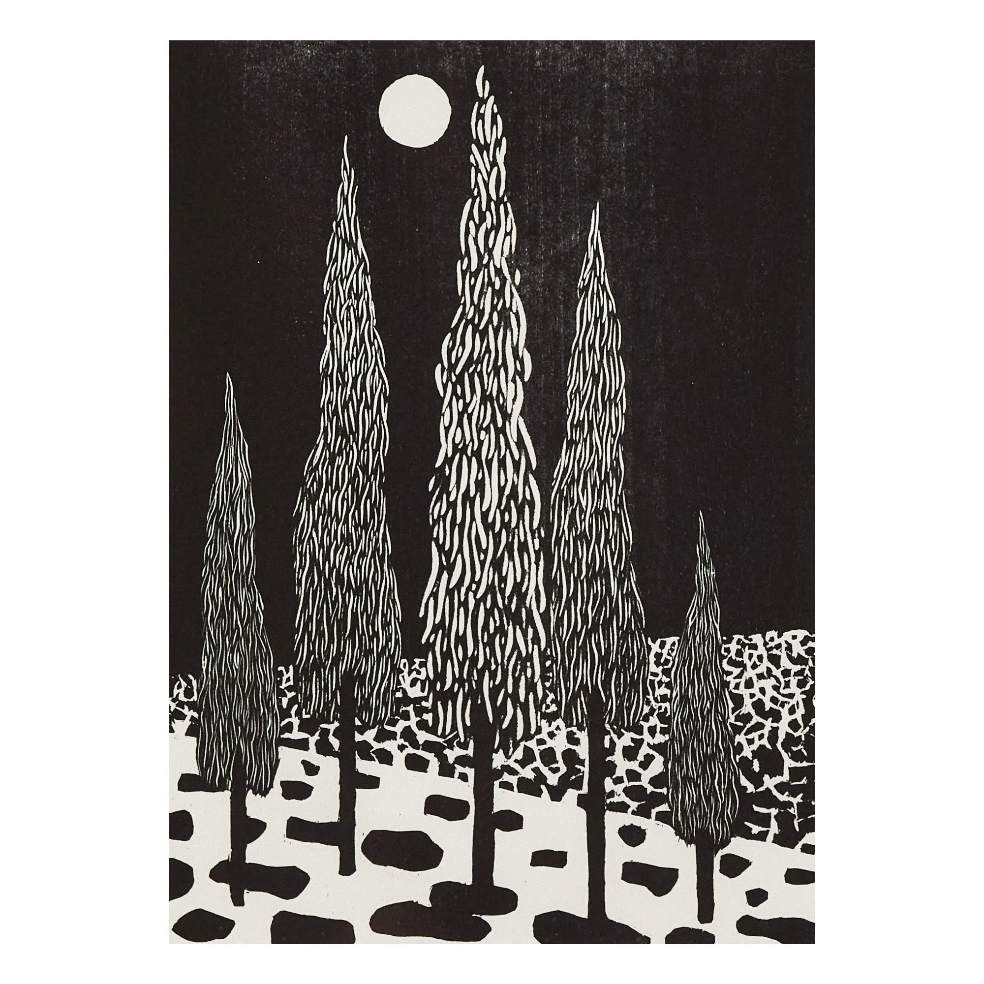 NICOLAS PARTY "TREES" WOODCUT, 2020