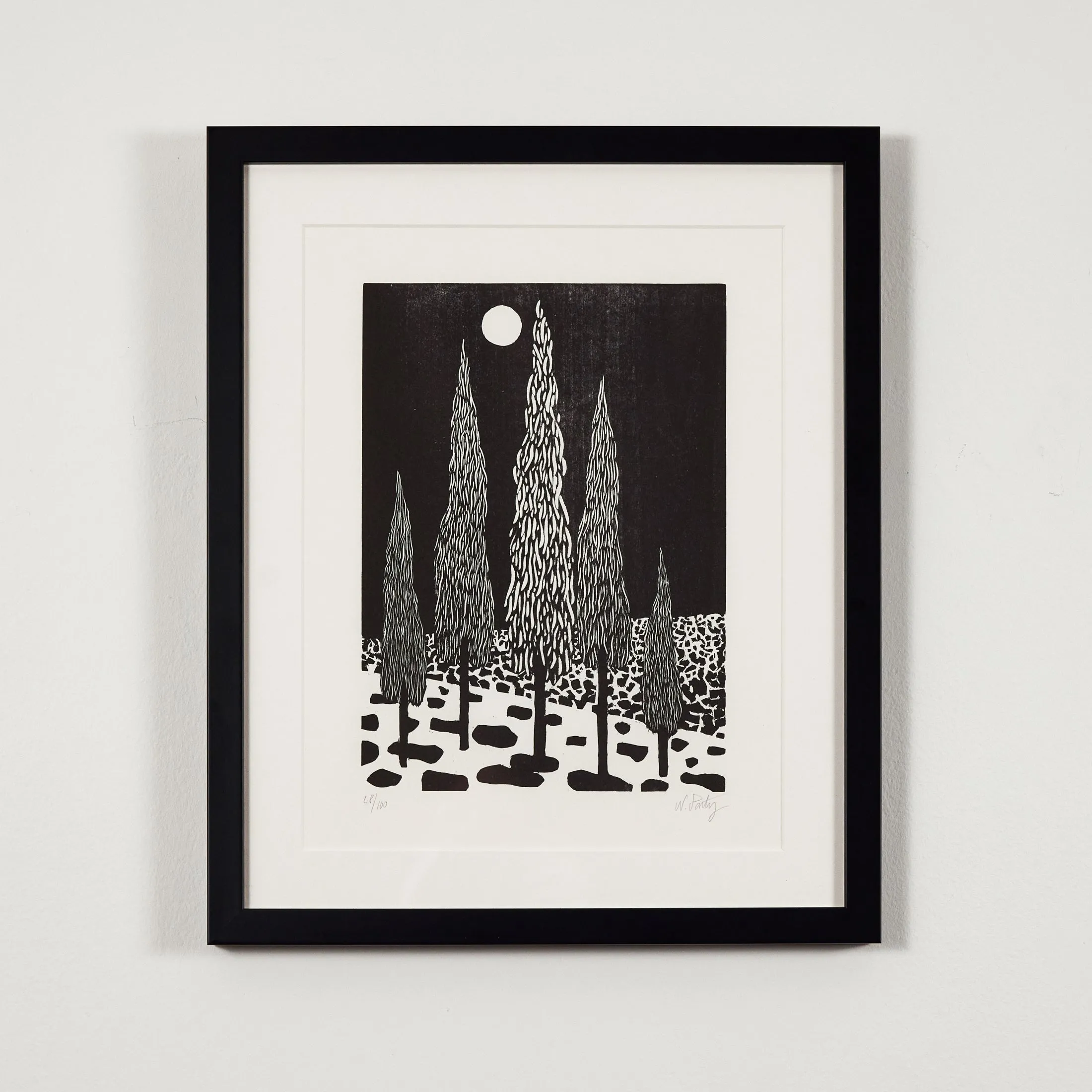 NICOLAS PARTY "TREES" WOODCUT, 2020