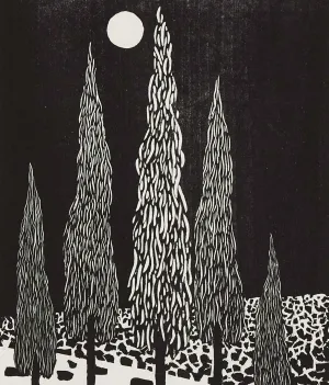 NICOLAS PARTY "TREES" WOODCUT, 2020