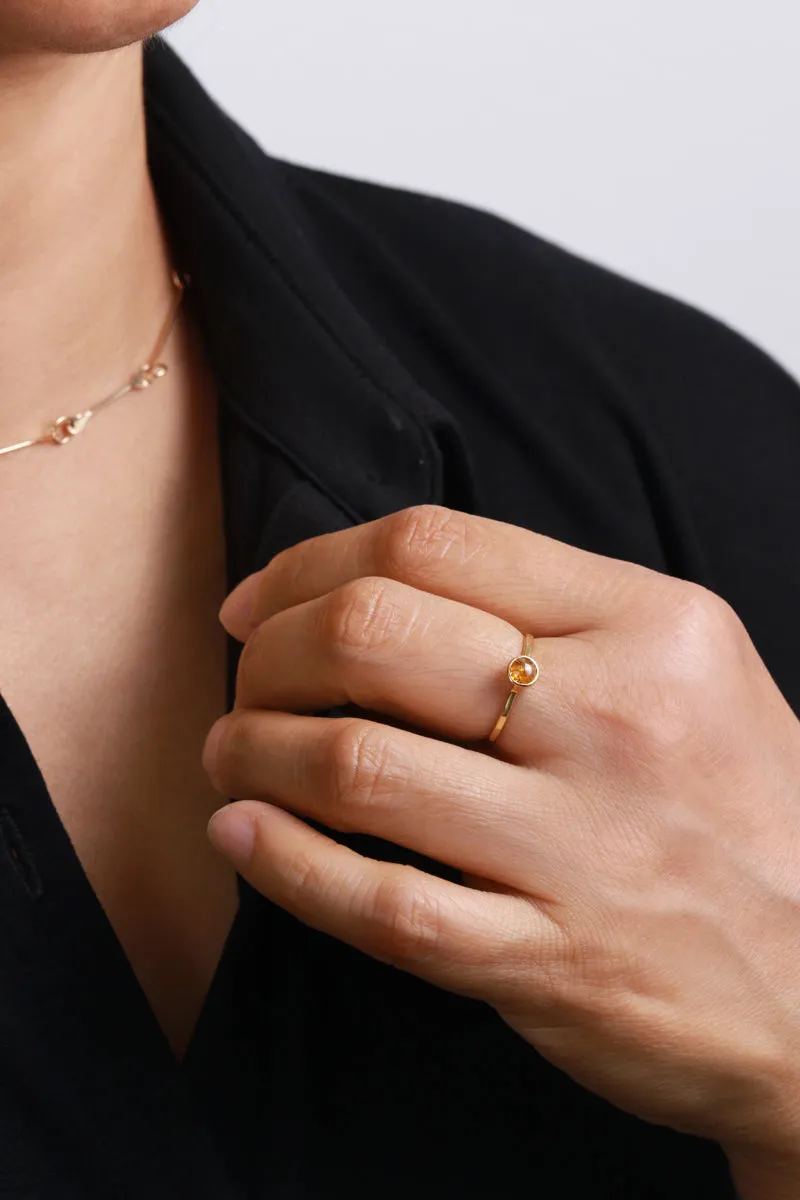 Orange Starburst Diamond Ring