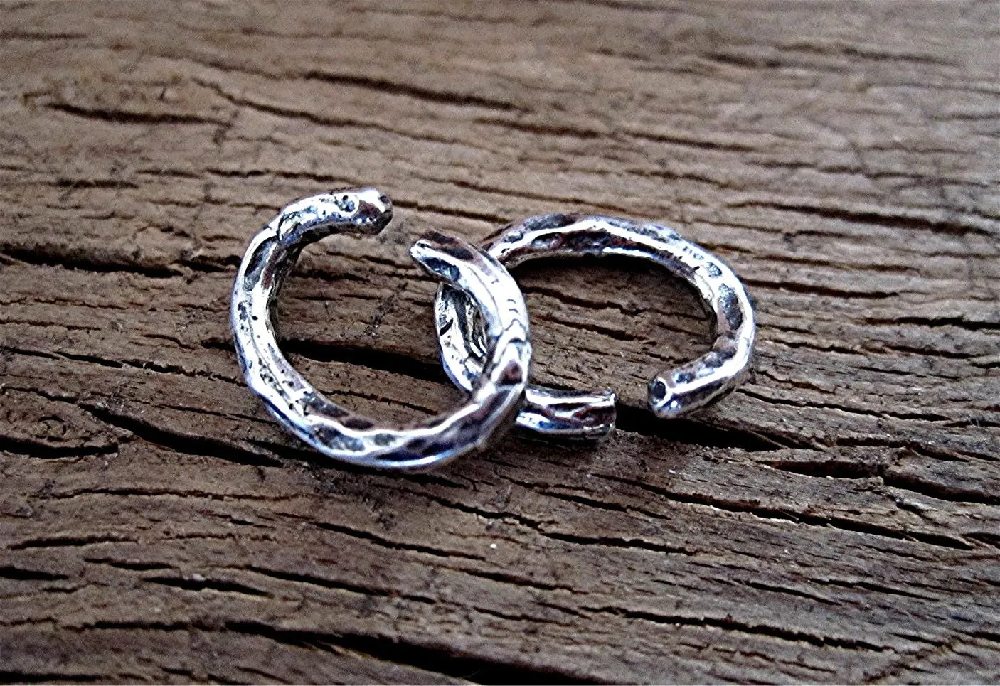 Organic, Sterling Silver, Small, Artisan Open Jump Rings (set of 2)(N)