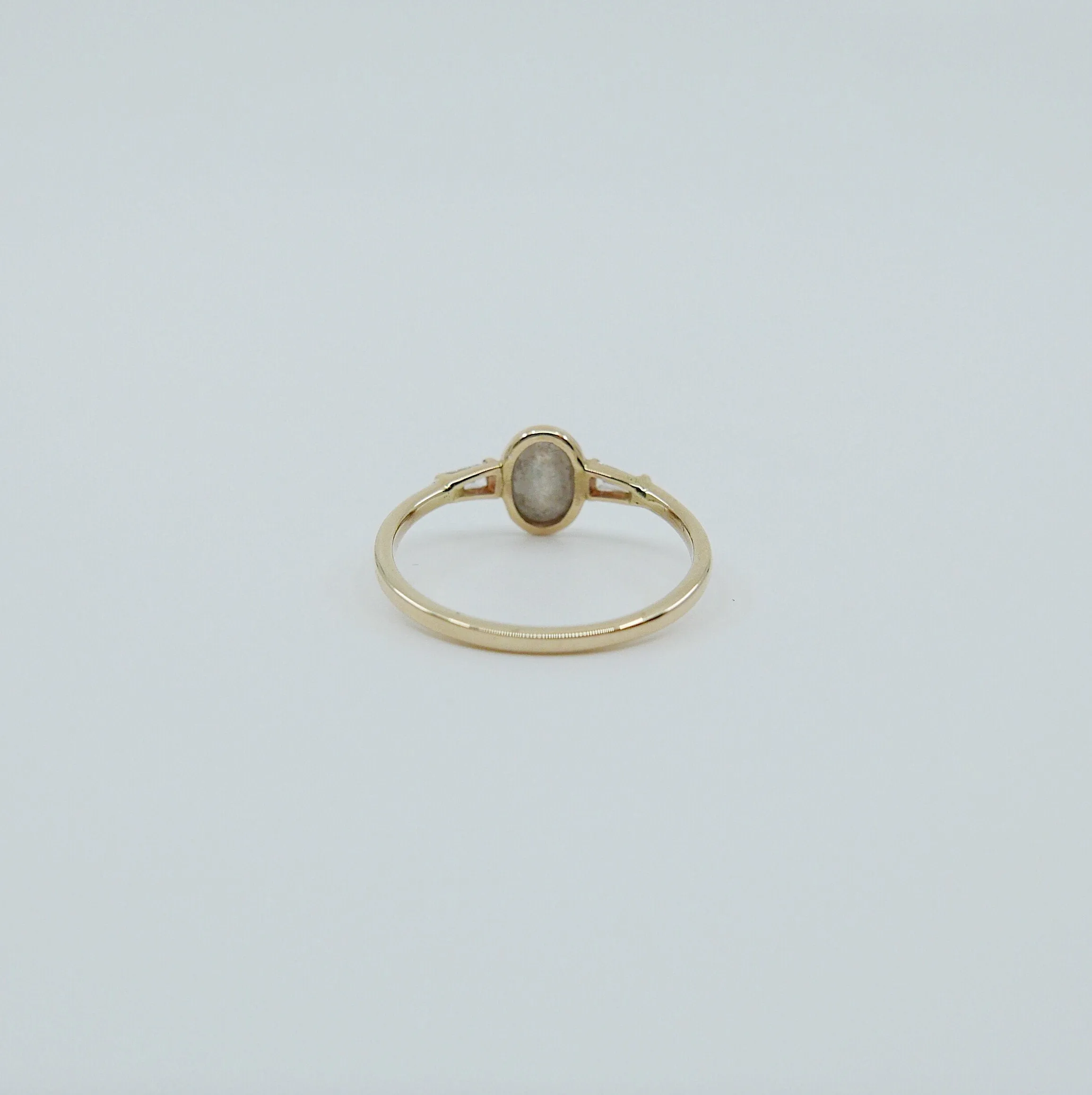 Oval Rustic Diamond Bezel Ring