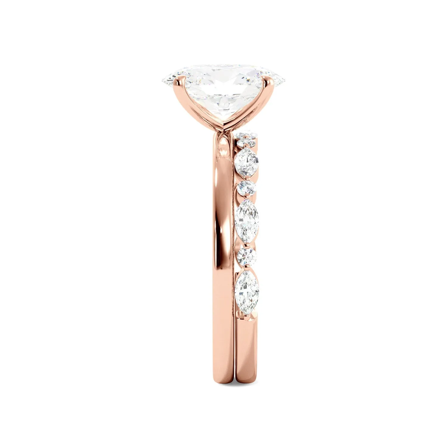 Oval Solitaire Ring Set