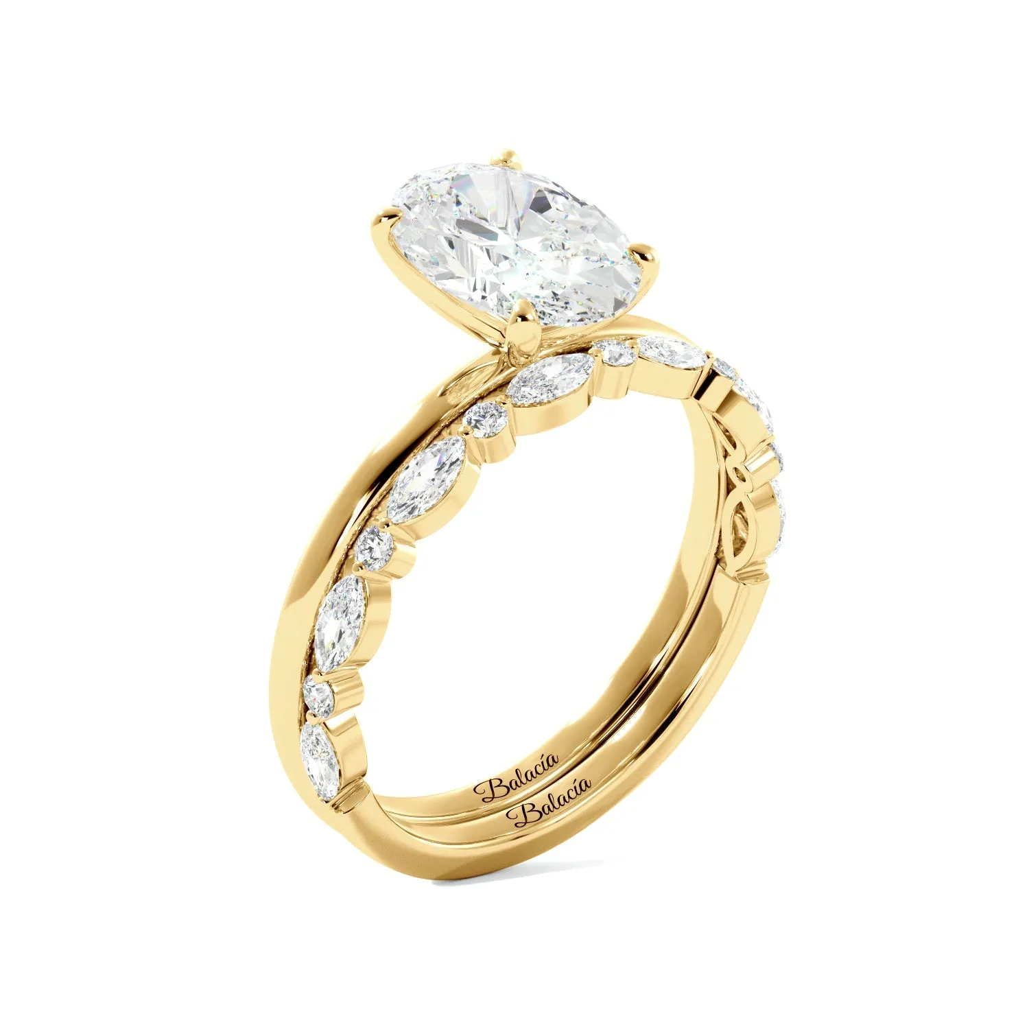 Oval Solitaire Ring Set