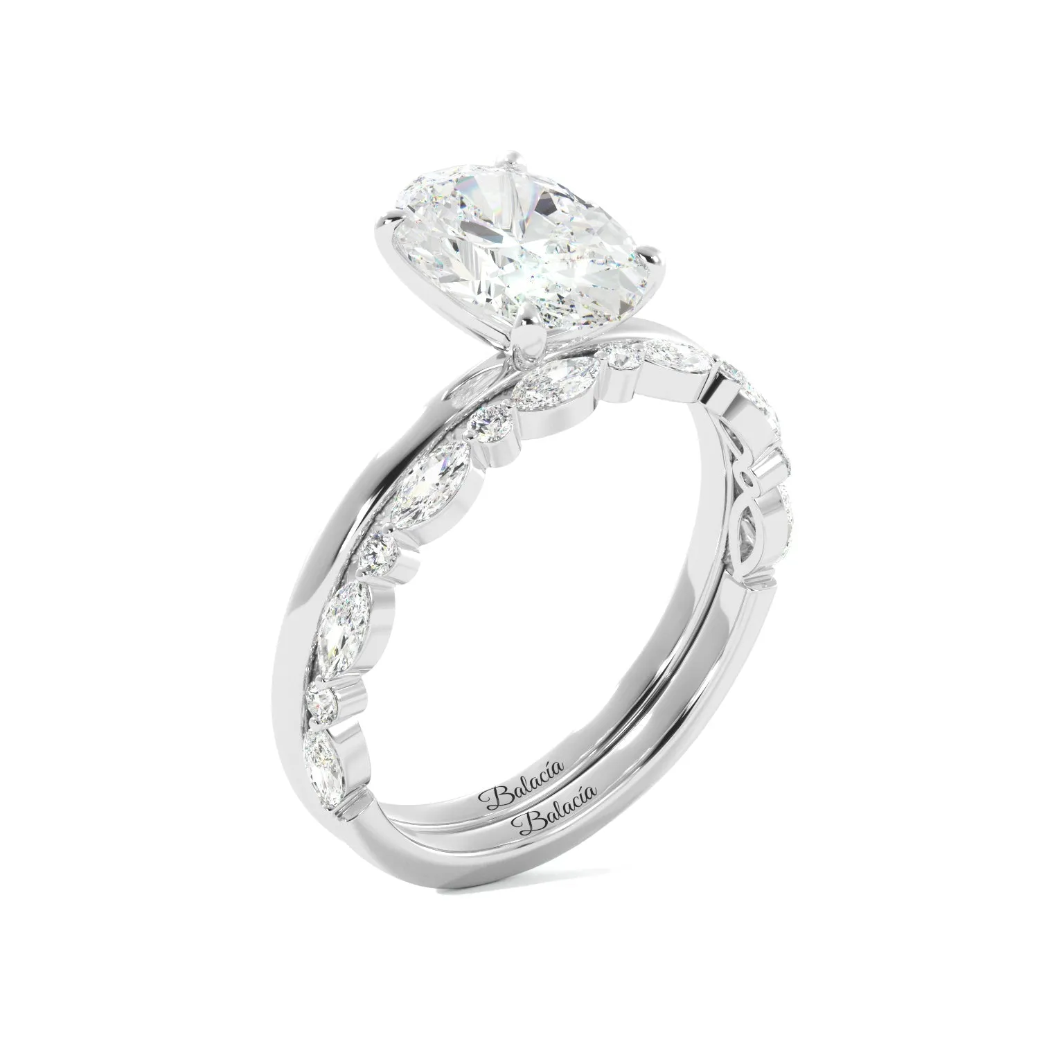 Oval Solitaire Ring Set