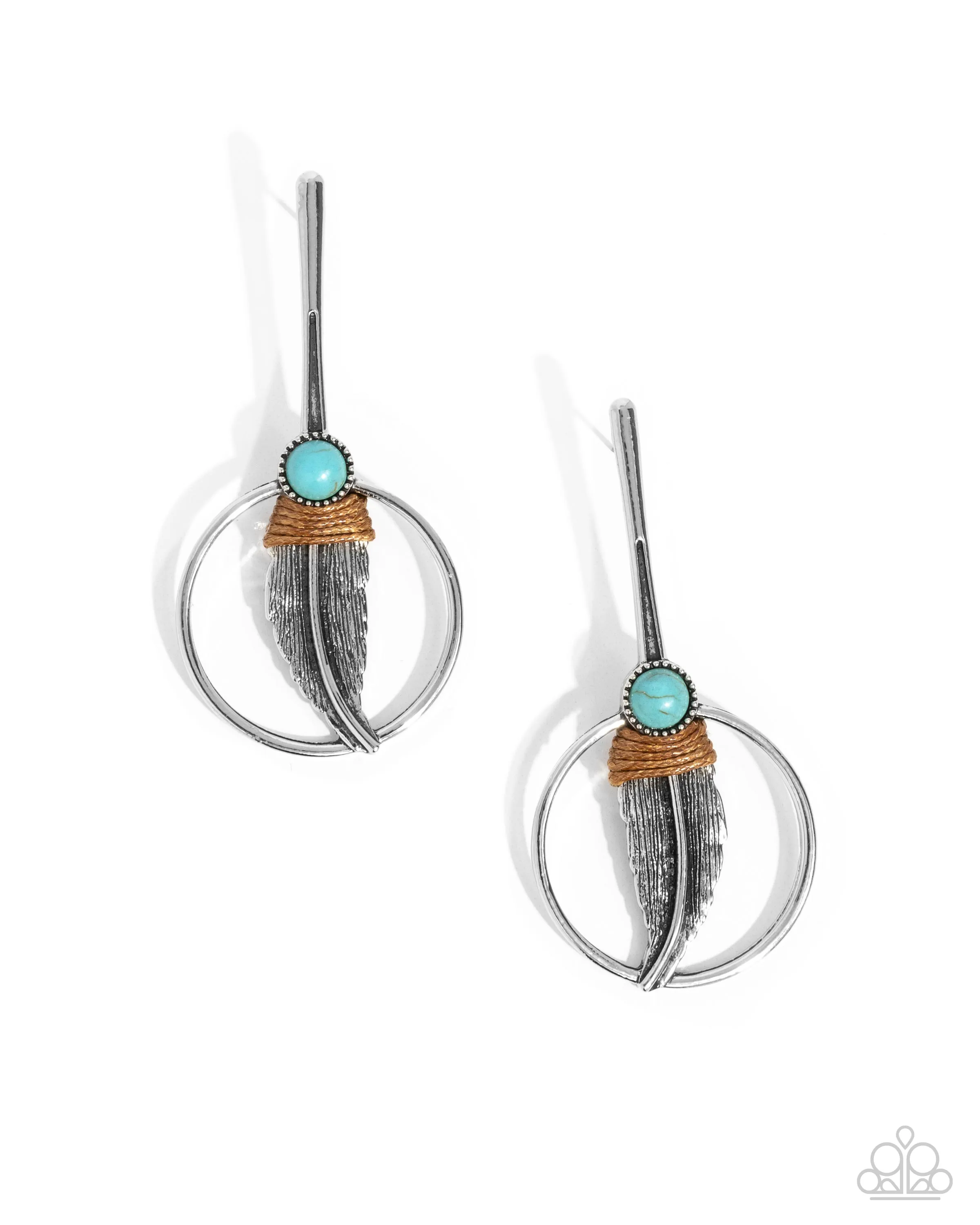 Paparazzi Feathered Future - Blue Earrings