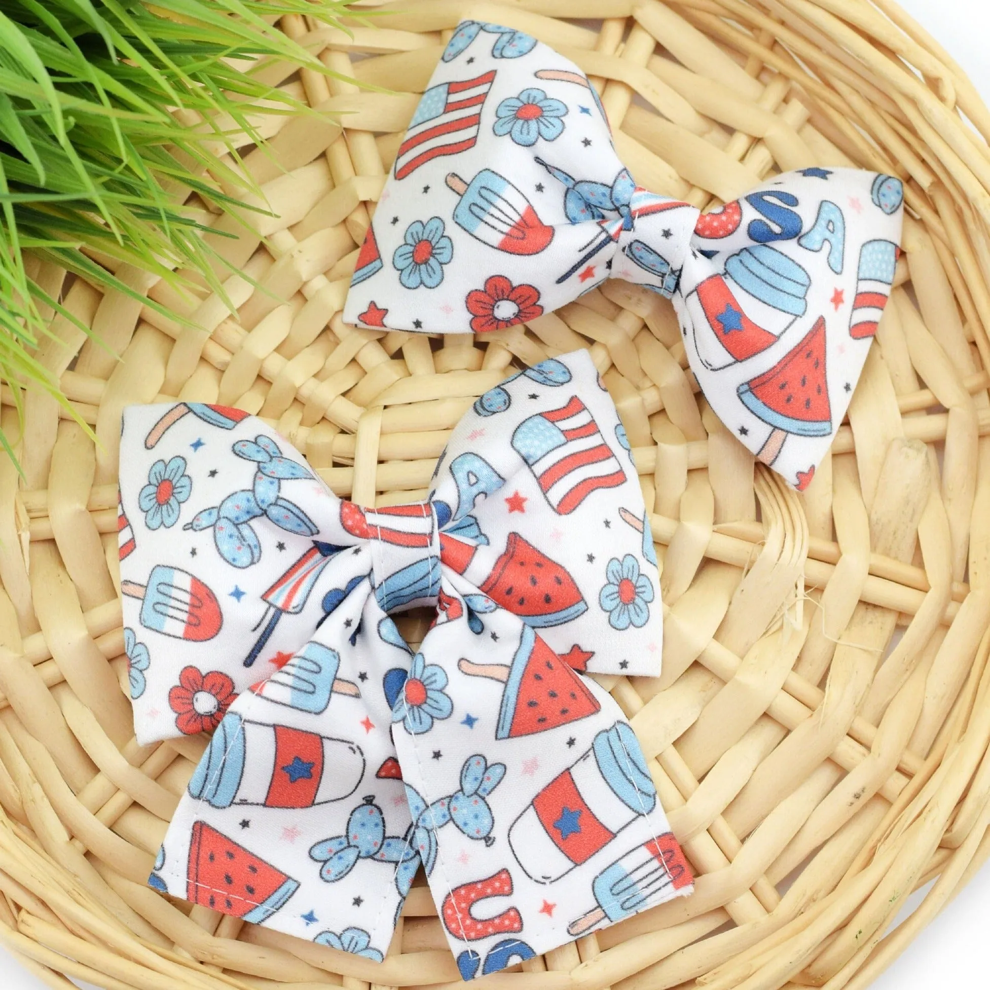 Party in the USA Dog Collar Bow