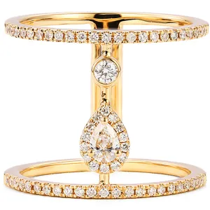 Pear Shaped Diamond Double Band Ring