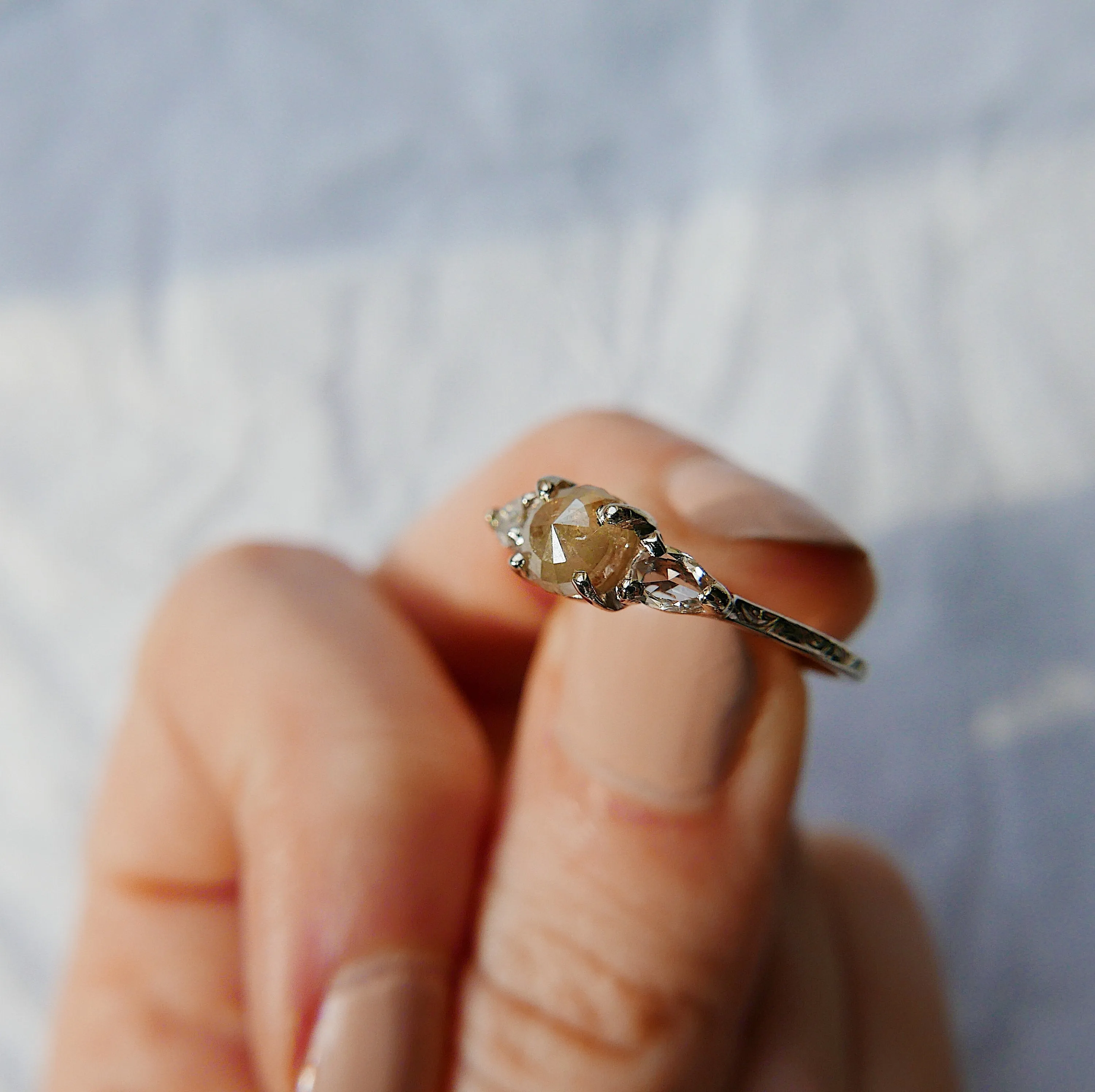 Penelope Copper Rustic Diamond Ring