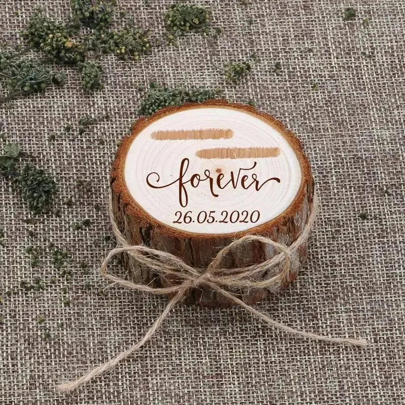 Personalized Wedding Ring Box Rustic Wedding Ring Box Wood Ring Holder Custom Names & Date Proposal Box Engagement Box