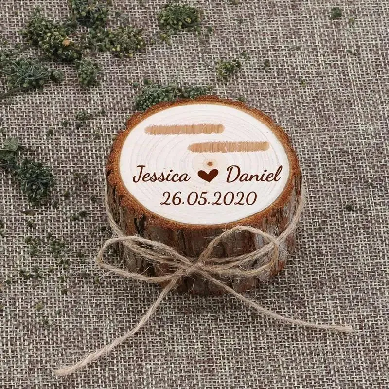 Personalized Wedding Ring Box Rustic Wedding Ring Box Wood Ring Holder Custom Names & Date Proposal Box Engagement Box