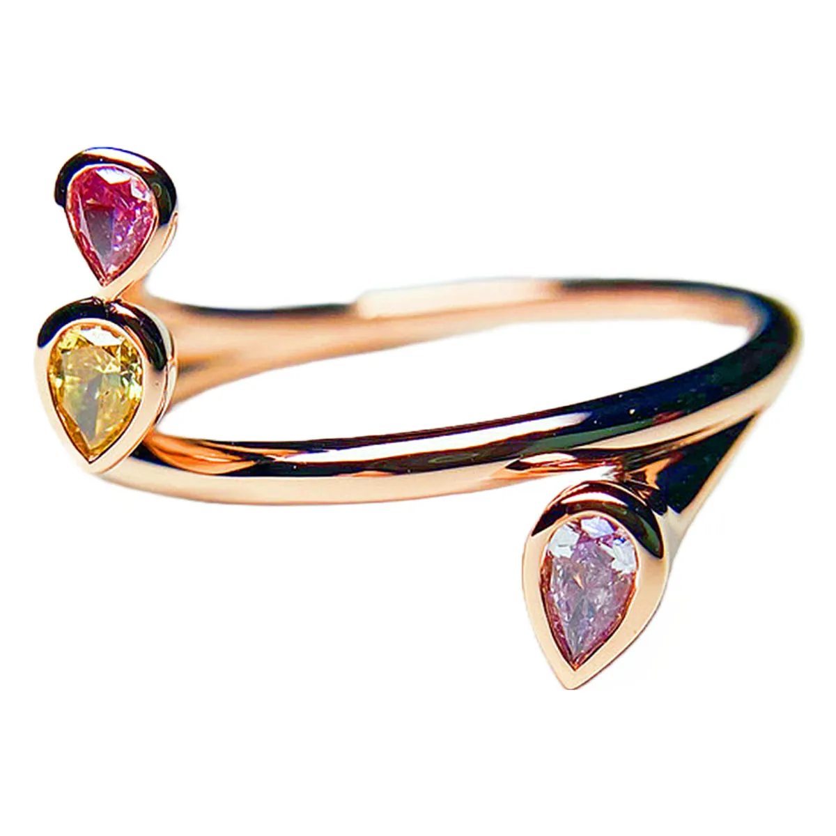 Pink and Yellow Diamond Statement Ring