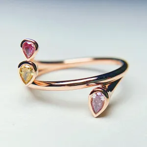 Pink and Yellow Diamond Statement Ring