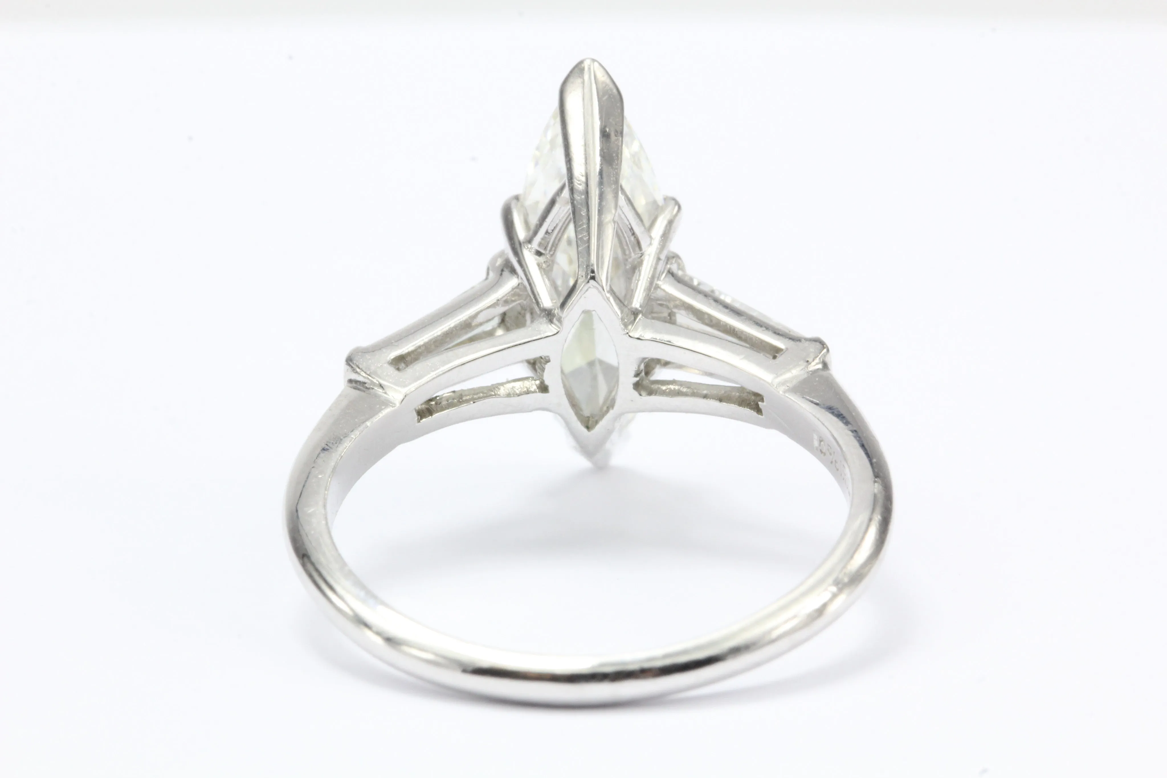 Platinum 1.5 Carat Marquise Engagement Ring 1.7 CTW