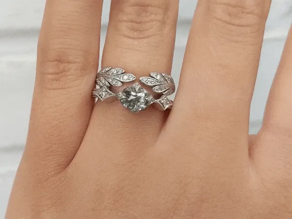 Platinum and Diamond "Antique" Prong-Set Ring