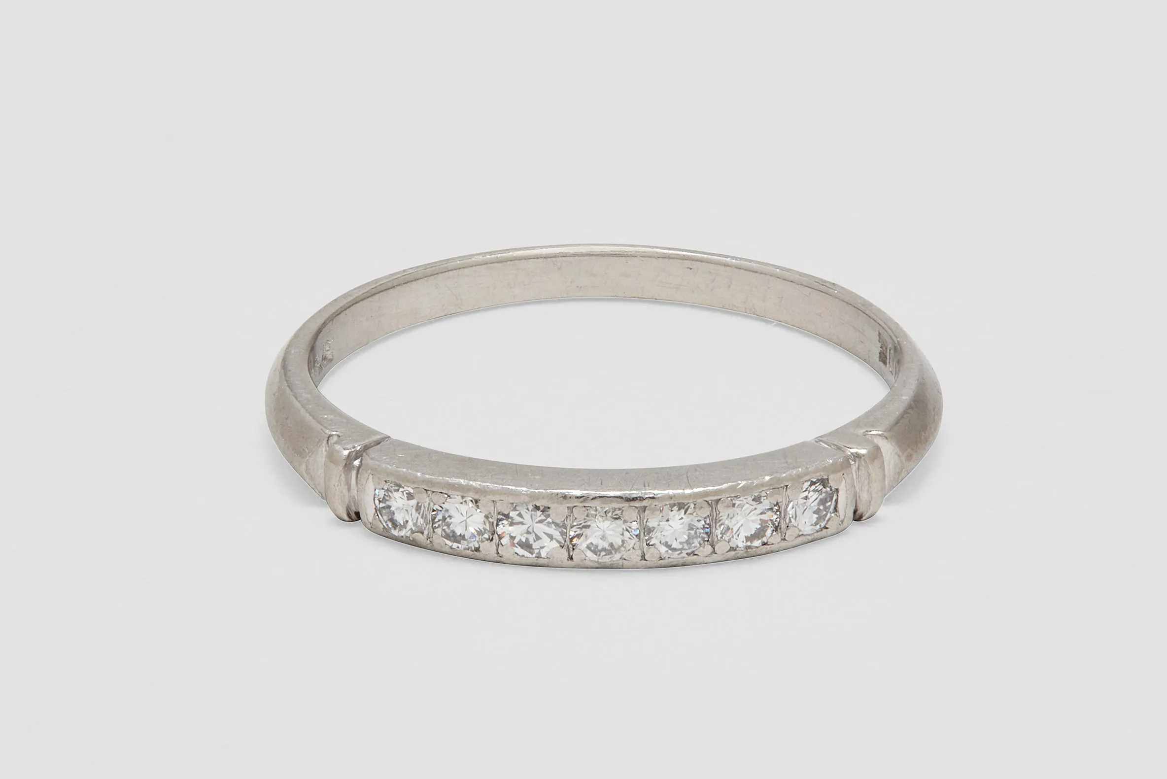 Platinum Art Deco Diamond Band