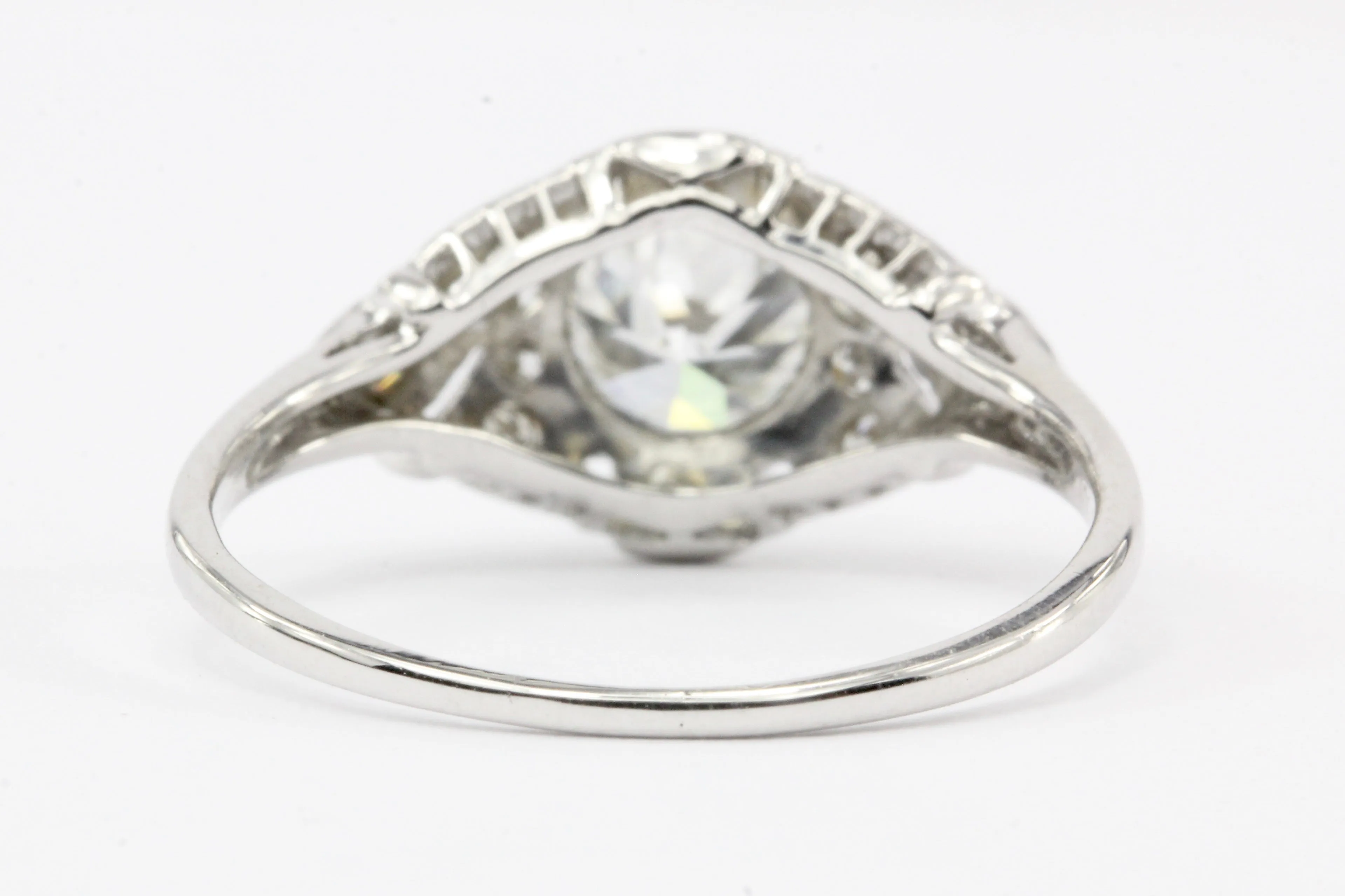 Platinum Art Deco Old European Cut Diamond Engagement Ring c.1920's